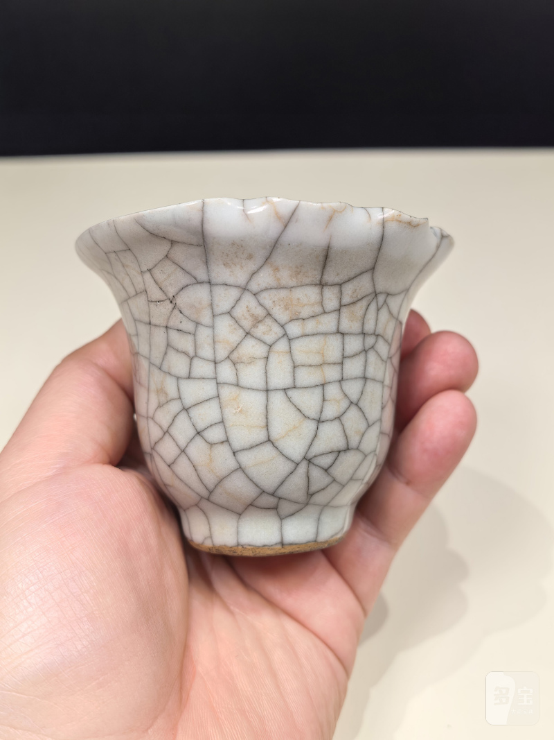 清中期 仿哥釉龙耳杯一对 - 图7